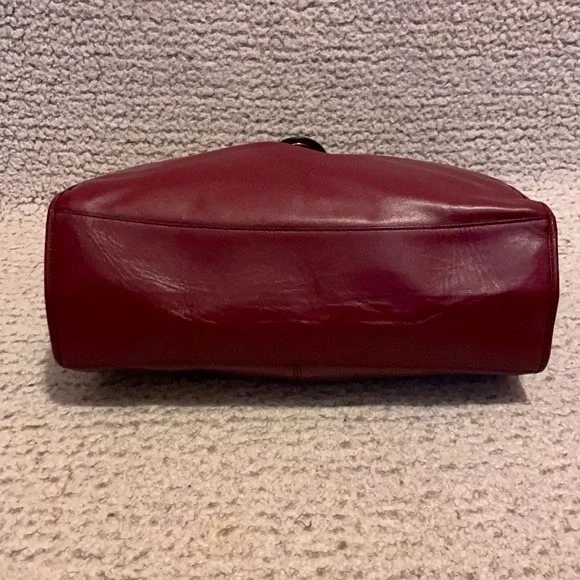Coach Carlyle Smooth Leather Merlot Shoulder Bag Purse - Picture 7 of 13